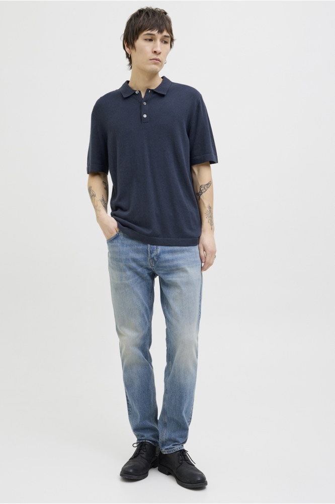 JJEEMIL KNIT RELAXED POLO SS SN 12268216 NAVY BLAZER